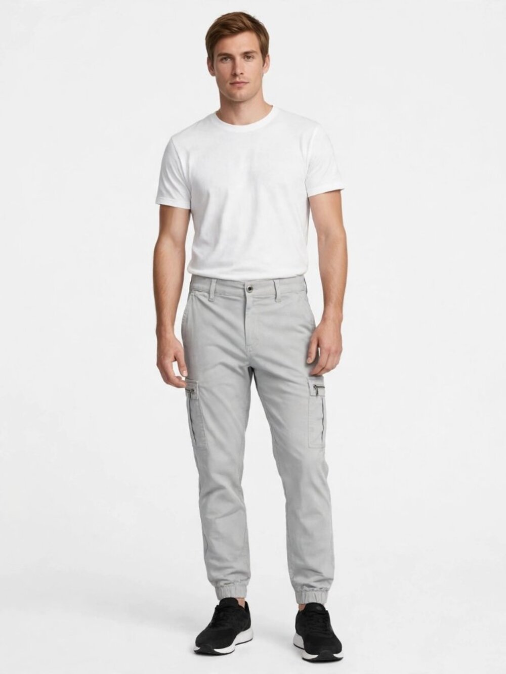 Gray Cargo Pants, Men's Medium